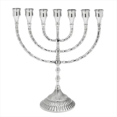 Produktbild von 30cm Menorah Kerzenleuchter Groß Silber 7er Kerzenständer Messing 2884
