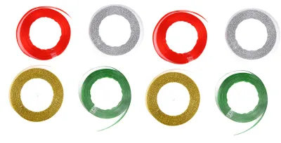 Produktbild von 8 Rollen Geschenkband in 4 Farben, farbechter Glitzer, vielseitig einsetzbar für Hochzeitsdekorationen