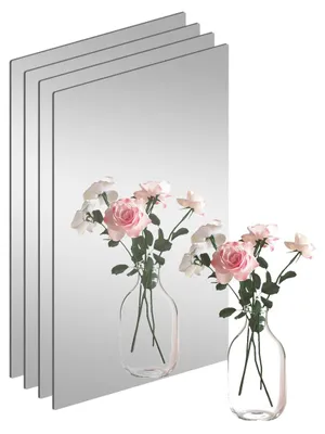 Produktbild von Selbstklebende Spiegelfliesen Spiegelkacheln Acrylspiegel - 40 x 30 cm - 4 Stück - Randlos - Für Badezimmer und Schlafzimmer