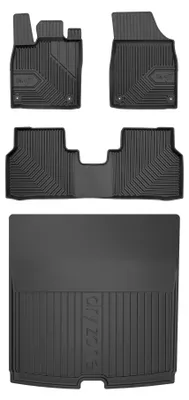 Image de Tapis de sol en caoutchouc pour Skoda Enyaq iV 2020- (SUV/crossover, plancher haut) – 4 pièces, noirs, sur mesure