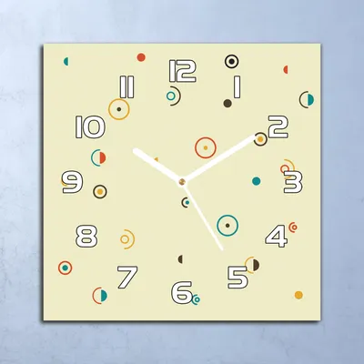 Produktbild von Deko Glasuhr Wanduhr 30x30 Retro Kreise Quarz Küchenuhr Bürouhr