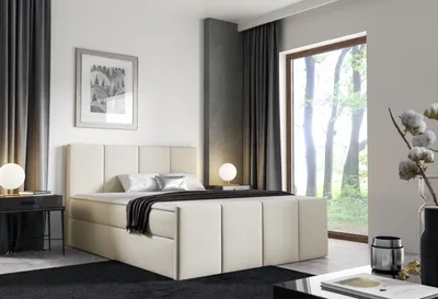 Produktbild von Bett mit Matratze und Lattenrost LOLA – 180x200, beige 2 + ER Topper