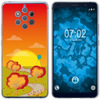 Produktbild von PhoneNatic Case kompatibel mit  Nokia 9 PureView Silikon-Hülle Herbst Drache/Kite M2