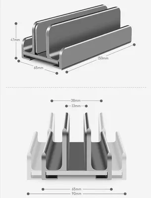 Produktbild von Famanu Laptophalter Verstellbar - Doppelte 3-Slots Ständer für Laptops bis 17,3 Zoll