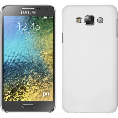 Produktbild von PhoneNatic Case kompatibel mit Samsung Galaxy E7 - Hülle weiß gummiert Hard-case + 2 Schutzfolien