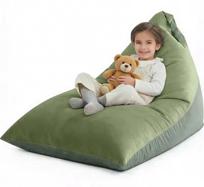 Sitzsackhülle, 400L, Premium Flanell, dreieckig, grün