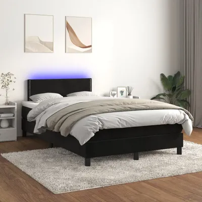 Produktbild von The Living Store Boxspringbett mit Matratze & LED Schwarz 120x200 cm Samt