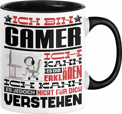 Produktbild von Gamer Geschenk Kaffee-Tasse Geschenkidee für Gamer Ich Bin Gamer Ich Kann Es Dir Erklären Jedoch Nicht Für Dich Verstehen Spruch Lustig (Schwarz)