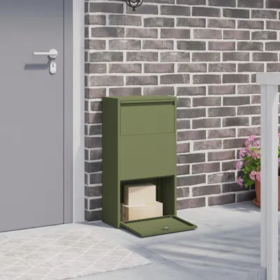 Produktbild von Desgin Paketdropbox Olivgrün 44x22x82 cm Stahl - Briefkästen 874922