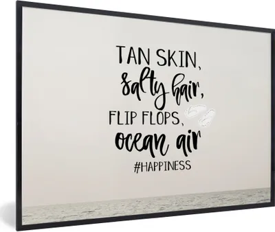 Produktbild von MuchoWow® Gerahmtes Poster Sommer - Meer - Schwarz 30x20 cm - Poster mit Schwarzem Bilderrahmen Wandposter Rahmen Foto Bilder - Kunstdruck - Bild-Poster