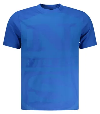 Produktbild von Herren Kurzarm T-Shirt Blau mit Rundhalsausschnitt und Druck
