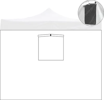 Produktbild von 2x2m weißes, wasserdichtes Seitenvordach mit Ersatzfenster für Faltpavillon
