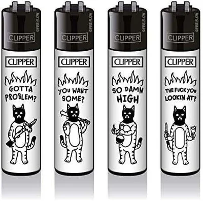 Produktbild von Clipper Feuerzeuge 4er Set: FFX Trouble CATZ