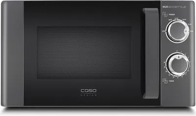 Produktbild von Caso M20 Ecostyle 3307 Mikrowelle, Schwarz, 700 Watt, 20 l Volumen, 26,2 cm Breite, Auftauautomatik