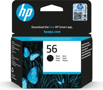 Productafbeelding van HP 56, zwarte originele inktcartridge, hoge (XL) capaciteit, zwart, pigmentgebaseerde inkt, 19 ml, 1 stuk, 520 pagina's.