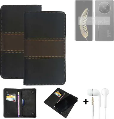 Produktbild von K-S-Trade Handyhülle + Kopfhörer kompatibel mit General Mobile GM Phoenix 5G Schutzhülle Walletcase Bookstyle Tasche Schutz Case Hülle Wallet