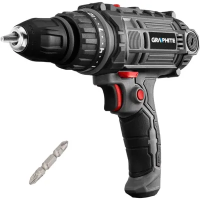 Immagine prodotto di Trapano avvitatore GRAPHITE 300W, mandrino autoserrante da 10 mm, valigetta di trasporto