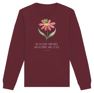 Produktbild von Mr. & Mrs. Panda Baumwoll Sweatshirt Hummel Blume Größe L - Burgundy - Geschenk, Wespe, Sweater, Lustige Sprüche, Hummeln, Pullover, Natur, Pulli, Biene