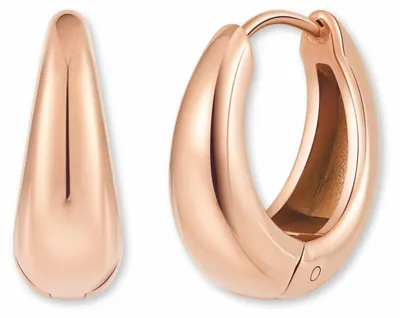 Produktbild von GD GOOD.designs Creolen Edelstahl Damen | Elegante Kreolen in 18K Roségold | Rosegoldene Mini Hoop Ohrringe (18 mm) - Wasserfest & Hypoallergen