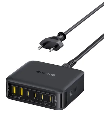 Produktbild von Baseus USB C Ladegerät 120W, 6-Port GaN Ladestation mit PD
