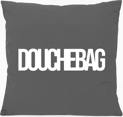 Produktbild von Huuraa Kissen Douchebag Schriftzug 40x40cm mit Füllung Steel Grey Baumwolle Dekokissen Geschenkidee