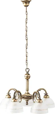 Productafbeelding van Rabalux 8815 Kroonluchter met 5 spots, model Flossi, fitting E27, kleur: brons-zilver-wit, vorm: rond, stijl: klassiek, diameter: 520 mm