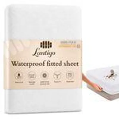 Obrázok produktu pre Lantigo Froté plachta nepremokavá 100x200 cm Biela, s gumou po obvode