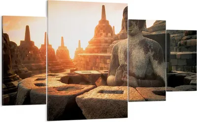 Produktbild von Bild auf Leinwand - Leinwandbild - Buddha Glaube Asien - 160x90cm - Wand Bild - Wanddeko - Leinwanddruck - Bilder - Kunstdruck - Wanddekoration - Leinwand bilder - Wandkunst - DL160x90-4026