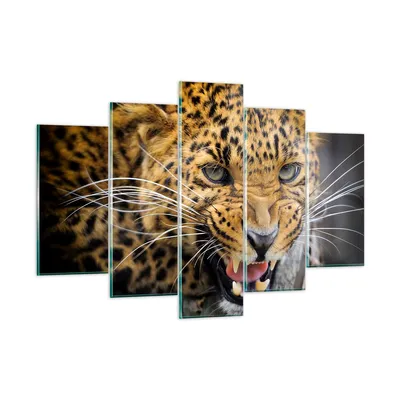 Produktbild von Bilder auf glas - Leopard tier savanne afrika - 150x100cm - Glasbilder - Wandbilder - Kunstdruck - zum Aufhängen bereit - Wanddekoration aus Glas - Glas Bilder - Wandbild auf Glas - GEA150x100-2728