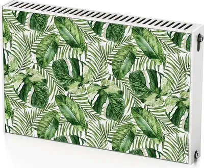 Produktbild von Tropische Blätter – Magnetische Heizkörperabdeckung – 90x60 cm – Magnet Heizkörperabdeckung – 3D Würfel – Heizkörperverkleidung – Magnetische Wandverkleidung – Wetterfest