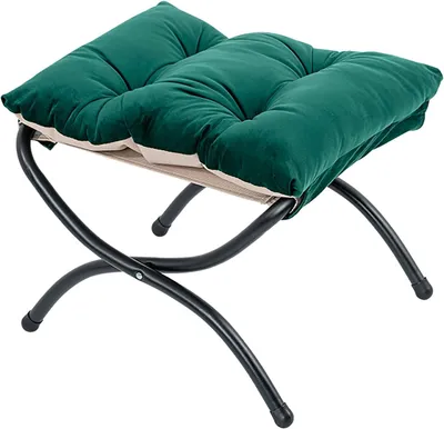 Productafbeelding van Zachte, comfortabele voetenbank en zitkussen, opvouwbare, beklede pouf met draagbaar kussen voor woonkamer, slaapkamer, hal en buiten, fluweel, 45x40x40 cm (18x16x16 inch)