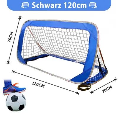 Produktbild von Pop-up-Kinderfußballtore, 2er-Set, 120 x 66 x 66 cm, faltbar, einfache Montage, für Garten