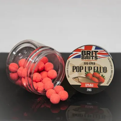 Produktbild von BritBaits Pop Up fluo Fisch-Erdbeere 12 mm