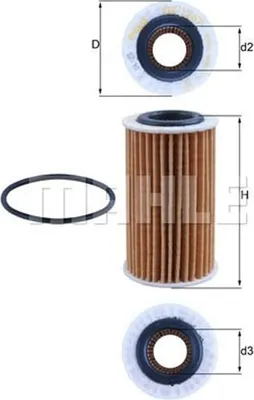 Produktbild von Ölfilter MAHLE OX 1267D Filtereinsatz für FORD Focus Mk4 Turnier (HP) Kuga Mk3 Focus Mk4 Schrägheck (HN) Transit Connect V408 Kastenwagen