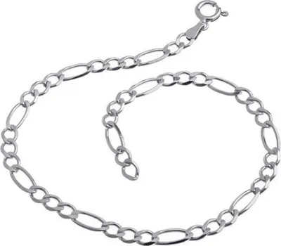 Produktbild von SILBERKETTEN STORE Fußkette Figaro 4,5mm - 925 Silber, Länge wählbar von 23-30cm - 30cm