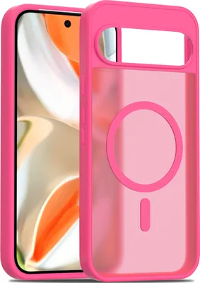 Immagine prodotto di Custodia magnetica per Google Pixel 9 Pro XL, compatibile con MagSafe, retro traslucido opaco, resistente agli urti Rosa