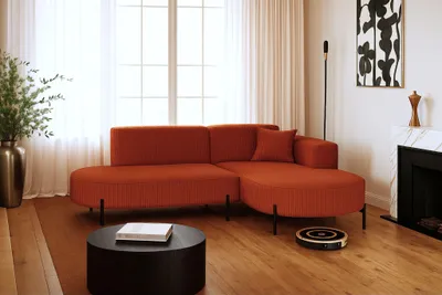 Produktbild von Kaiser Möbel Ecksofa, Sofa L-Form Designer Modena Rein stoff Poso Kupfer Rechts
