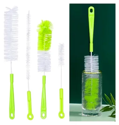 Produktbild von Flaschenbürsten-Set aus Silikon, 4-teilig mit ergonomischem Griff