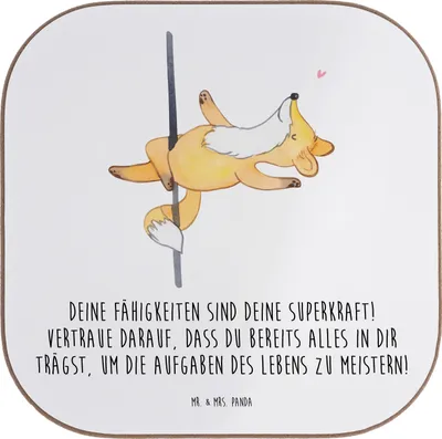 Produktbild von Mr. & Mrs. Panda Tassen Untersetzer Vertrauen in Fähigkeiten - Weiß - Geschenk, Gläser, Zuversicht, eigene haben, gläseruntersetzer, Geschenkideen, ermutigende Geschenke