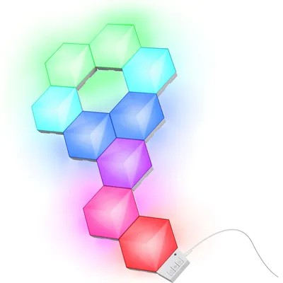 Zdjęcie produktu dla Trust GXT 905 Vybz, Sześciokąt, Ściana, Biały, 24 W, RGB, Prąd przemienny