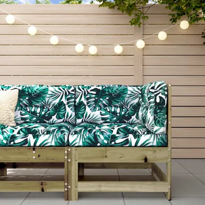 Produktbild von [Home] Ecksofa mit Kissen Kiefernholz Imprägniert , Neue Mode 2024 im häuslichen Leben