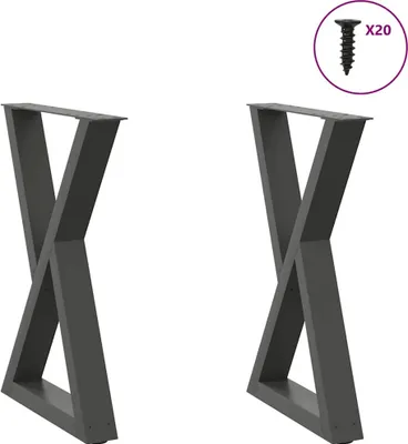Produktbild von Esstisch Beine 2 Stk. Anthrazit 50x(72-73,3) cm Stahl