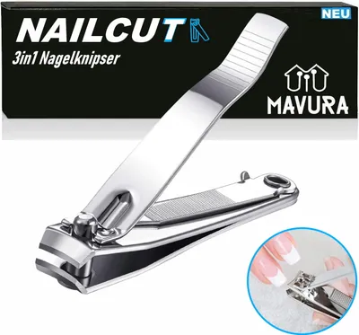 Produktbild von NAILCUT Nagelknipser MHEALTH 3in1 Edelstahl Nagelschneider für dicke & dünne Nägel 80mm