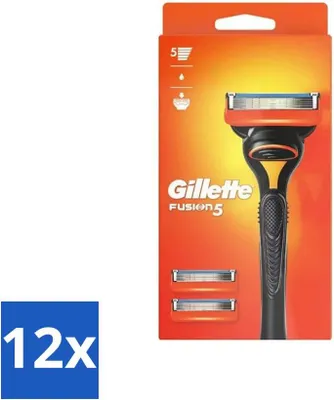 Immagine prodotto di Lame da barba Gillette Fusion 5 – Design ergonomico – 2 lame di ricambio – Confezione risparmio – 12 pezzi