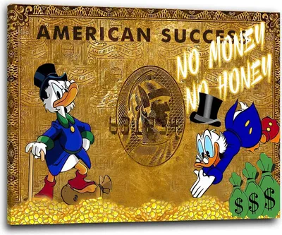 Produktbild von Pop Art Dagobert Success Style Wandbild Leinwandbild Kunstdruck XL Wanddeko: 90x60x4cm