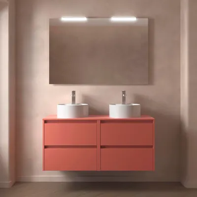 Immagine prodotto di Salgar mobili da bagno NOJA 1200 4 cassetti RED SATIN + piano lavabo