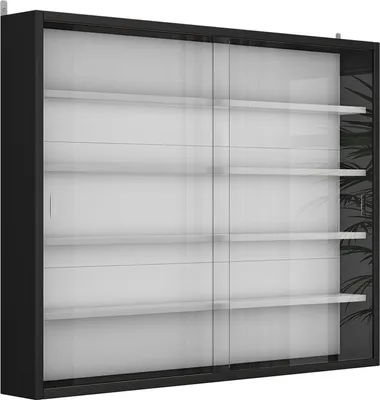 Produktbild von Wandvitrine Vicco Showla Schwarz/Weiß mit 4 Einlegeböden, Model 57896