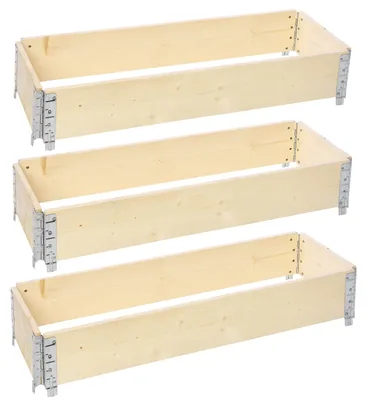 Image de Garronda 3 pièces rehausse en bois pour palette caisse de rangement en bois plateaux bois caisse Natural 120/40