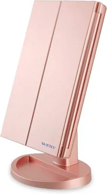 Image de Miroir de maquillage avec éclairage - Réglable et multifonctionnel - Or rose