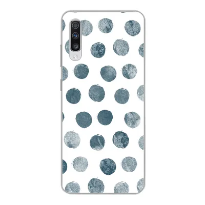 Produktbild von MuchoWow® Handyhülle Schutzhülle Hülle für Samsung Galaxy A70 Polka dots - Grau - Weiß Silikon Softcase Handy Hülle - Schutzhaube
